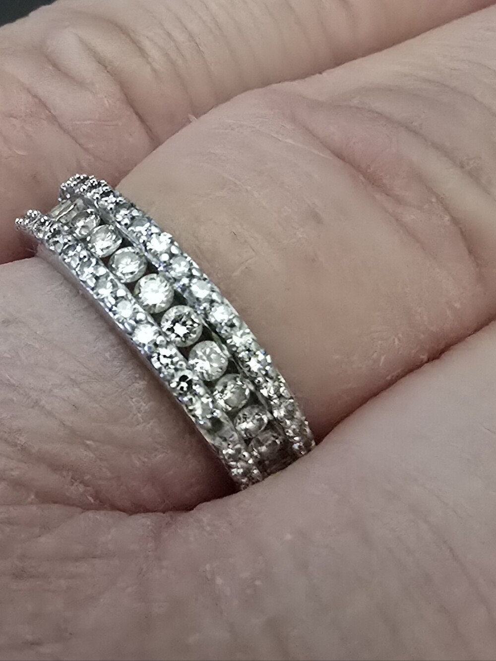 6.5 , Silver Women's 3/4 Real DIAMOND Ring!!! - Picture 2 of 4
